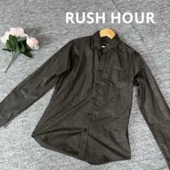 RUSH HOUR ラッシュアワー　シャツ　長袖　ブラウン　S スリムフィットのサムネイル