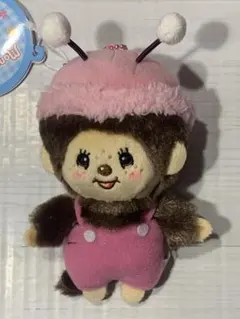 【非売品】モンチッチ ちょうちょ 14cm ピンクサロペット バッグチャーム