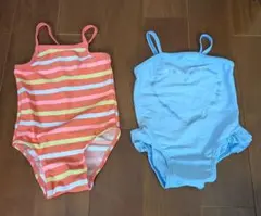 【2枚セット】こども女の子用水着80cm　園での毎日の水遊び用まとめ売り