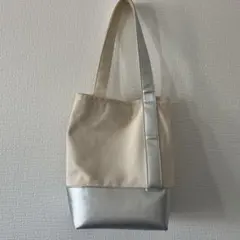 SHIPS シップス　シルバー トートバッグ　ショルダーバッグ　ワンハンドル