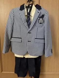 子供用スーツ チェック柄 120cmネクタイ付き