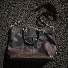COACH 2WayLeather Shoulder Handbag Black