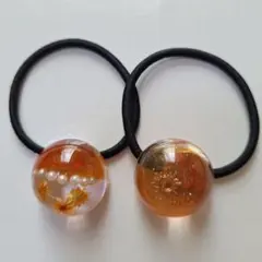 ハンドメイド ヘアゴム 2個セット レジン ドライフラワー - メルカリ