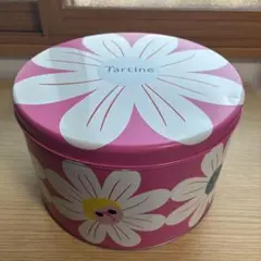 Tartine 花柄空き缶 ピンク　お菓子なし