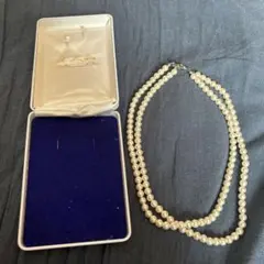 ホワイトパール 二重巻きネックレス