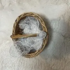 ホワイトレース リングピロー バスケット