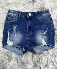 shein ギャル　デニム　ショートパンツ　ダメージ　紺色　gyda emoda