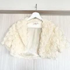 【新品未使用】バラ フリルボレロ 結婚式 羽織 ショート丈