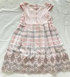 組曲ワンピース 100㎝ ピンク　グレー　刺繍