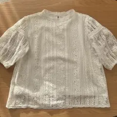 PAGEBOY ホワイト レース 半袖ブラウス F