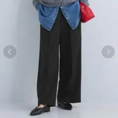 美品✨️グリーンレーベル リラクシング 結論 ワイド パンツ スラックス タック