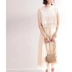 Classical Elf♡コットンレースドッキングワンピース アイボリー