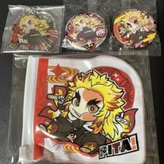 鬼滅の刃 煉獄杏寿郎 ぴた！でふぉめ 缶バッジ ミニポ2 アクリルキーホルダー