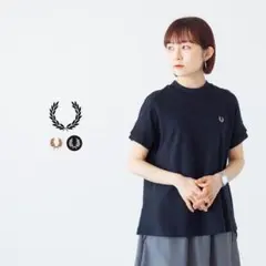♡FRED PERRY レーステープルピケ 半袖Tシャツ ネイビー♡のサムネイル