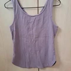 GU リブ編み パープル タンクトップ Mサイズ