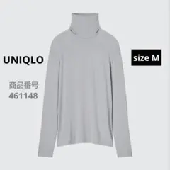 ユニクロ　ヒートテックウルトラライトタートルネックT　グレー　M