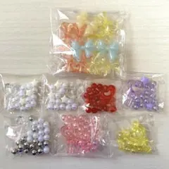 ビーズ まとめ売り リボン ハート 星 鍵モチーフ パール 量産型 姫系