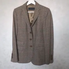 チェック柄シングルブレストブレザー