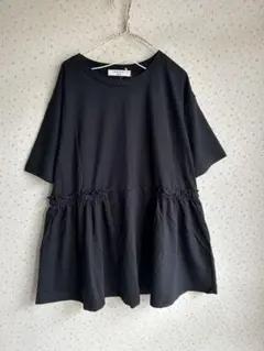 新品　サマンサモスモス　フリルチュニック　ブラック　【接触冷感】