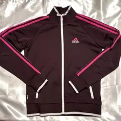 Y2K✨好配色✨アディダス トラックジャケット 刺繍ロゴ ピンク ブラウン S