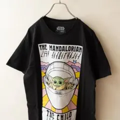 スターウォーズ グローグー ベビーヨーダ Tシャツ 黒 メンズ S 古着