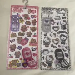平成はっぴーフォン ハローキティ 日焼けキティ サンリオ　黒キティ 2点セット
