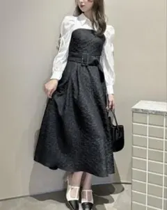 ダズリン　dazzlin ブラウス レイヤード ジャガード ワンピース