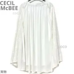 CECILMcBEE レース ロングスカート オフホワイト 白 バレエコア