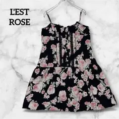 L'EST ROSE黒薔薇柄キャミワンピース 2