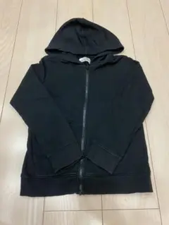 130cm フルジッパー パーカー ブラック