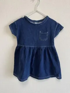無印良品 【美品】半袖デニム調ワンピース