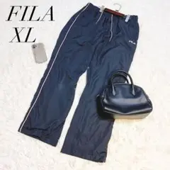 フィラ/ナイロンパンツ/スポーツウェア/シャカシャカ/Mサイズ/ウエスト紐/☘️