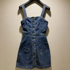 【TWICE モモ着用ワンピ】H&M デニム ノースリーブ ミニワンピース