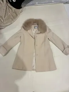 Rirandture ベージュファー付きロングコート サイズ2