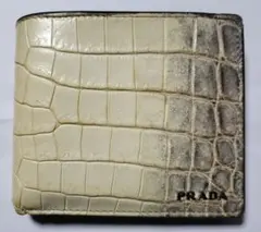 美品】プラダ ヒマラヤクロコダイル 折財布 レザー お札 小銭 コイン 