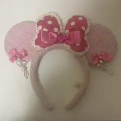 ディズニー ミニー カチューシャ ピンク イヤリング