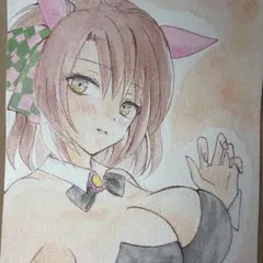 ウマ娘　ダンツフレーム　ファンアート アナログイラスト　手描き