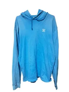 アディダス 青 フード付きパーカー