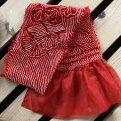七五三 帯揚げ 正絹 赤 総絞り