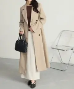 【Cieluna】カットメルトンフレアロングチェスターコート 完売品★