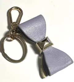 FURLA フルラ リボン キーホルダー キーリング ライトパープル