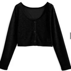 【中古品】【GRL】Fサイズリブクロップド丈シアーカーディガン