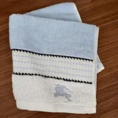 Burberry ウォッシュタオル ブルー系 ホースロゴ刺繍のサムネイル