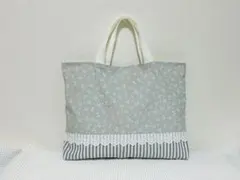 レッスンバッグ　絵本バッグ　サブバッグ　入園入学　リボン　花柄レース　ストライプ