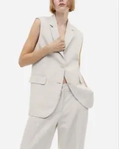 H&M リネンブレンド　ノースリーブブレザー　Sのサムネイル