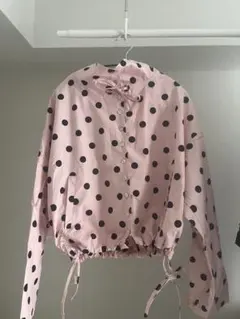 完売商品】ZARA ドットプリントジャケット ピンク 長袖 - メルカリ