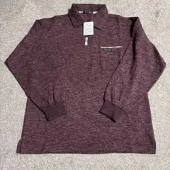 ベルーナ　ZEALZIP 長袖　ポロシャツ　裏起毛　シニア　ワインレッド