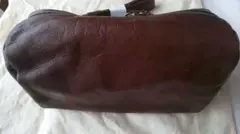 dangentenダークブラウンレザー ボディバッグ ダブルジッパー