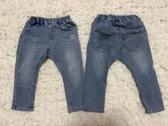 BABYDOLL ストレッチ スキニーパンツ ライトデニム 90 2枚セット