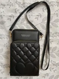 ENDAYCON ブラック スマホショルダーバッグ